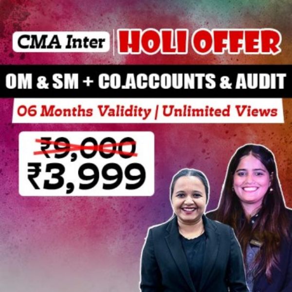 Picture of CMA INTER COMBO- GROUP 2 OM & SM + CO. A/C & AUDIT [HOLI OFFER]
