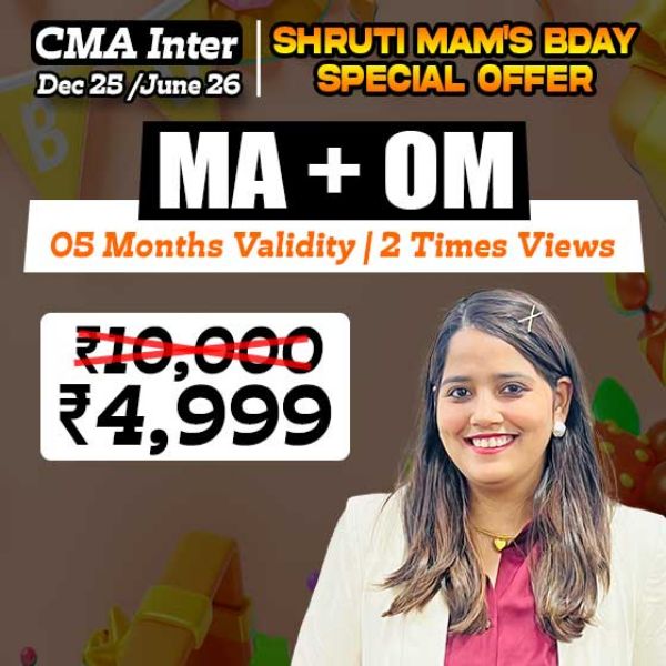 Picture of CMA INTER G2 MANAGEMENT ACCOUNTING & OM COMBO[SHRUTI MAAM BIRTHDAY OFFER] 
