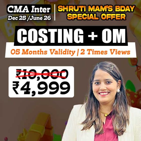 Picture of CMA INTER  COSTING & OM COMBO[SHRUTI MAAM BIRTHDAY OFFER]