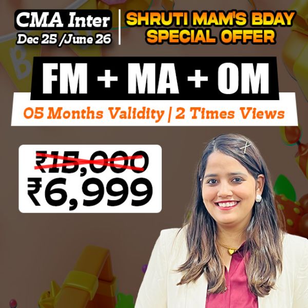 Picture of CMA INTER G2 MANAGEMENT ACCOUNTING + OM & FM  COMBO[SHRUTI MAAM BIRTHDAY OFFER] 