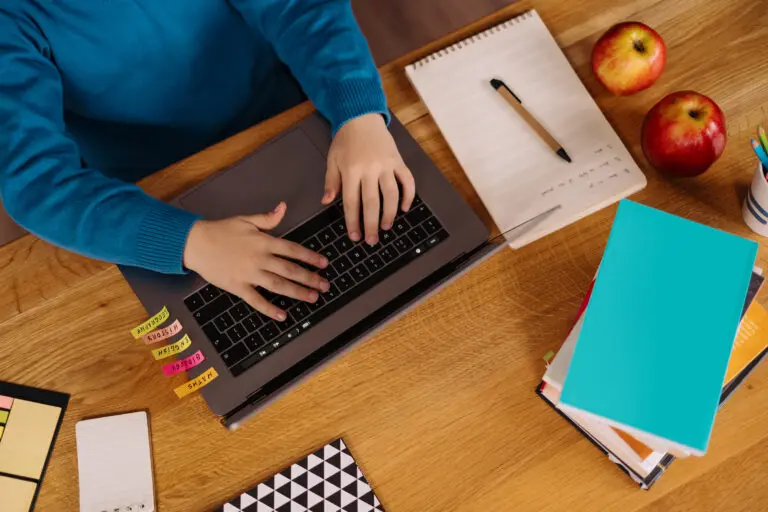 A boy with Laptop